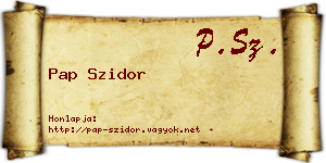 Pap Szidor névjegykártya